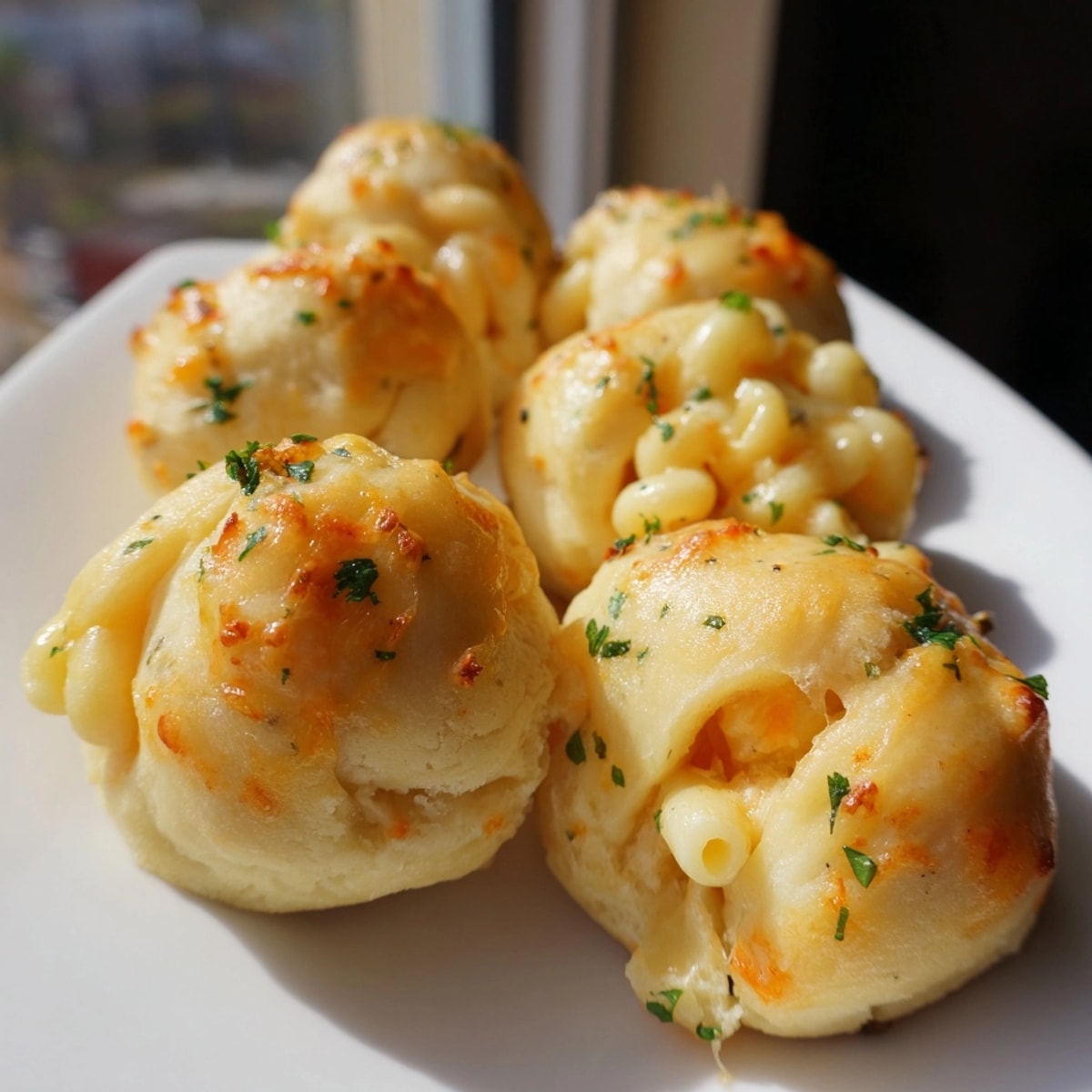 Homemade Mac and Cheese Garlic Dough Balls: a comforting, shareable appetizer with cheesy filling.
