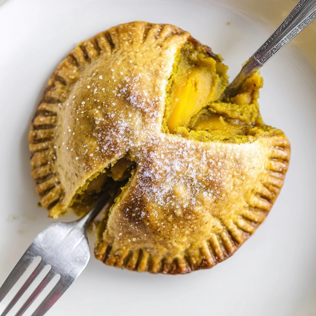 Luscious matcha pumpkin muffin pie pops sprinkled with coarse sugar, ideal for autumn gatherings.