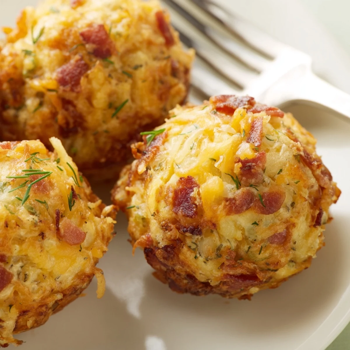 Warm Pickle Bacon Cheddar Muffin Balls served with dipping sauce on a platter.  