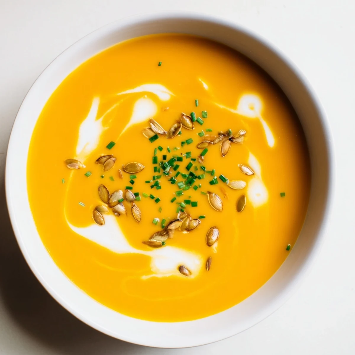 Steaming bowl of Butternut Squash & Pear Soup, perfect for a cozy, flavorful, and heartwarming meal.