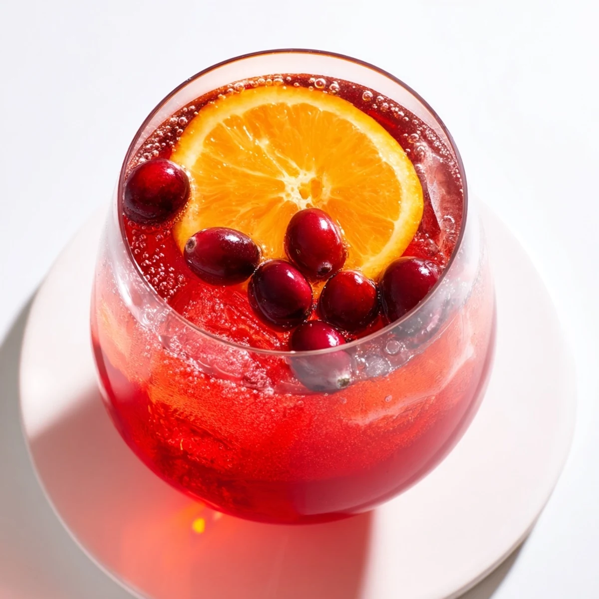 Bright red 3-Ingredient Holiday Punch, bubbly and cold, ready for dipping cups at a party.