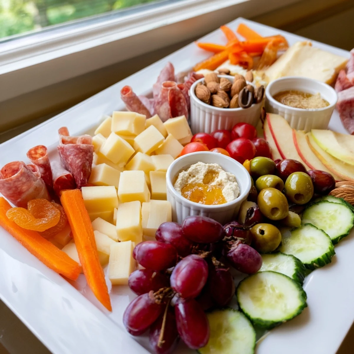 This easy picnic basket snack board is overflowing with colorful, delicious bite-sized delights.