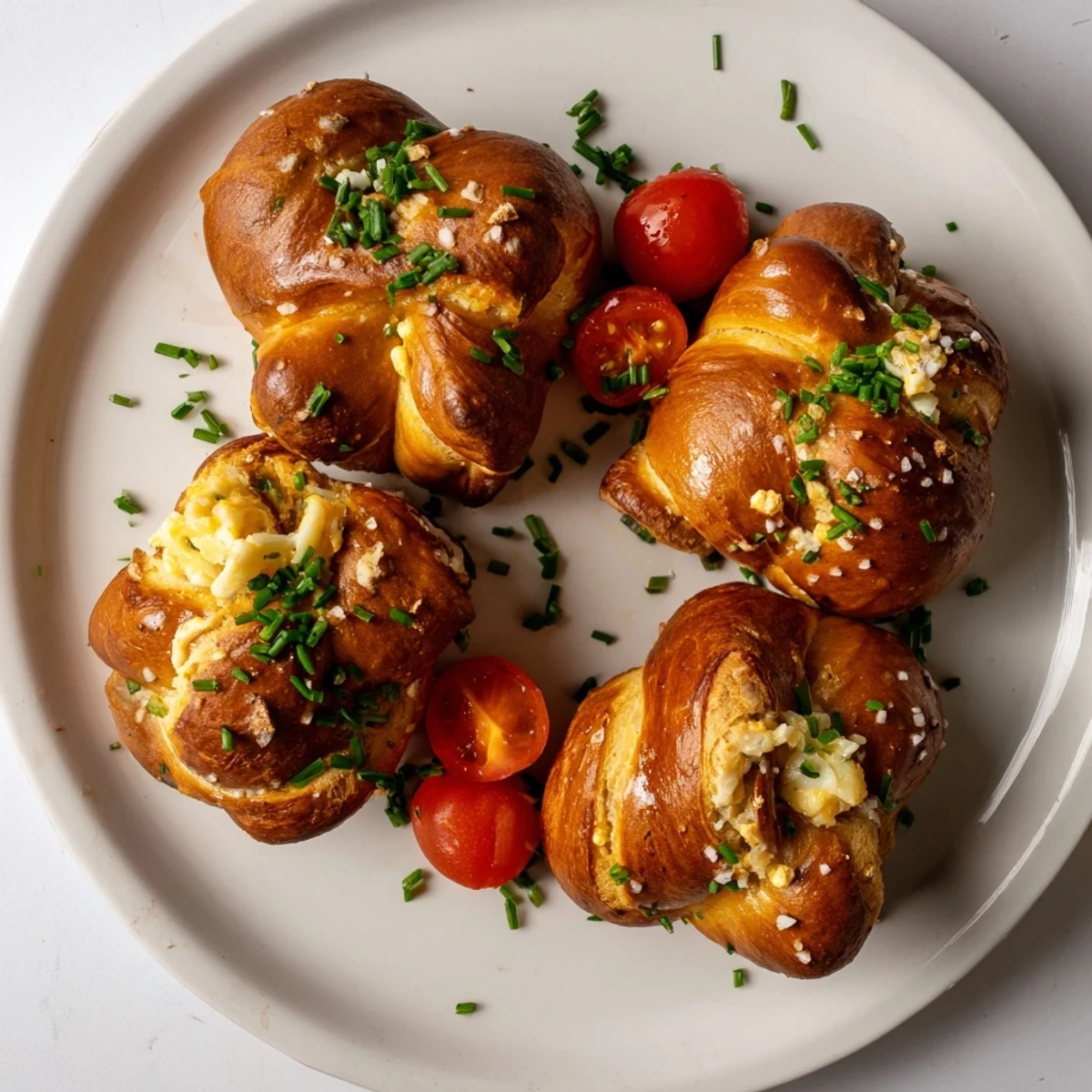 A close-up view of the baked Pretzel Joy Wreath, showcasing the soft dough and sprinkled coarse salt.