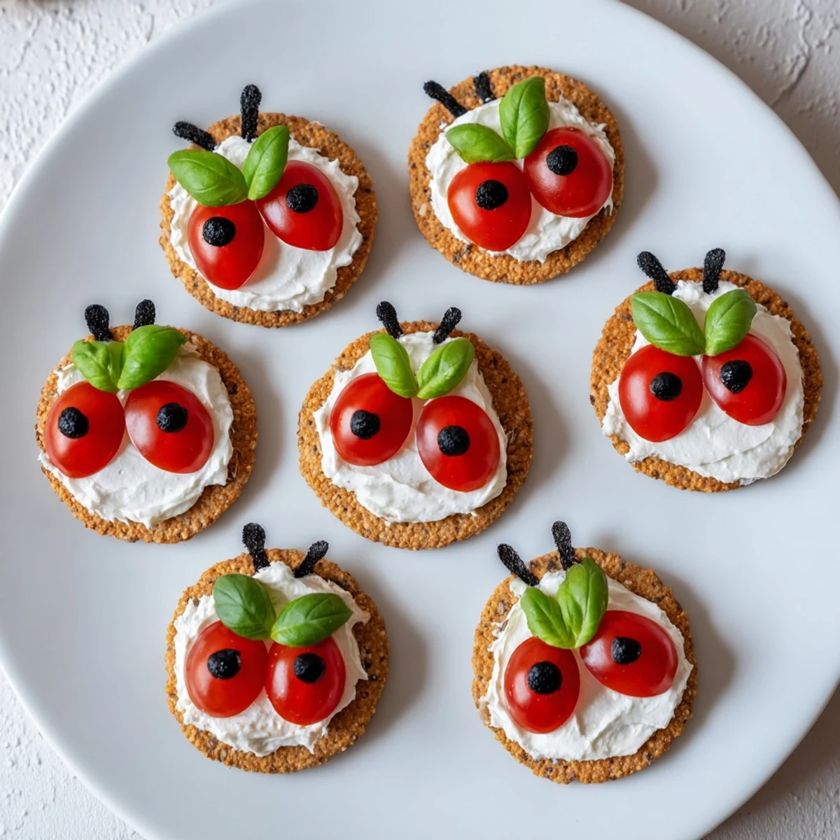 Ladybug Tomato Olive Bites