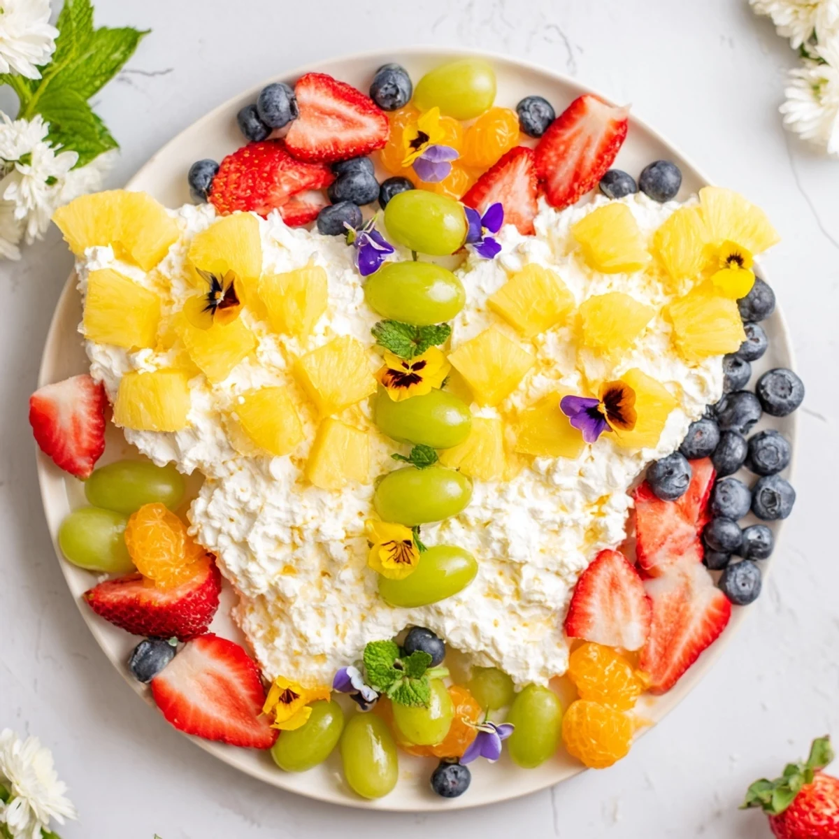 Butterfly Fruit and Cream Cheese Board, bursting with fresh fruit and creamy cheese, perfect for sharing.