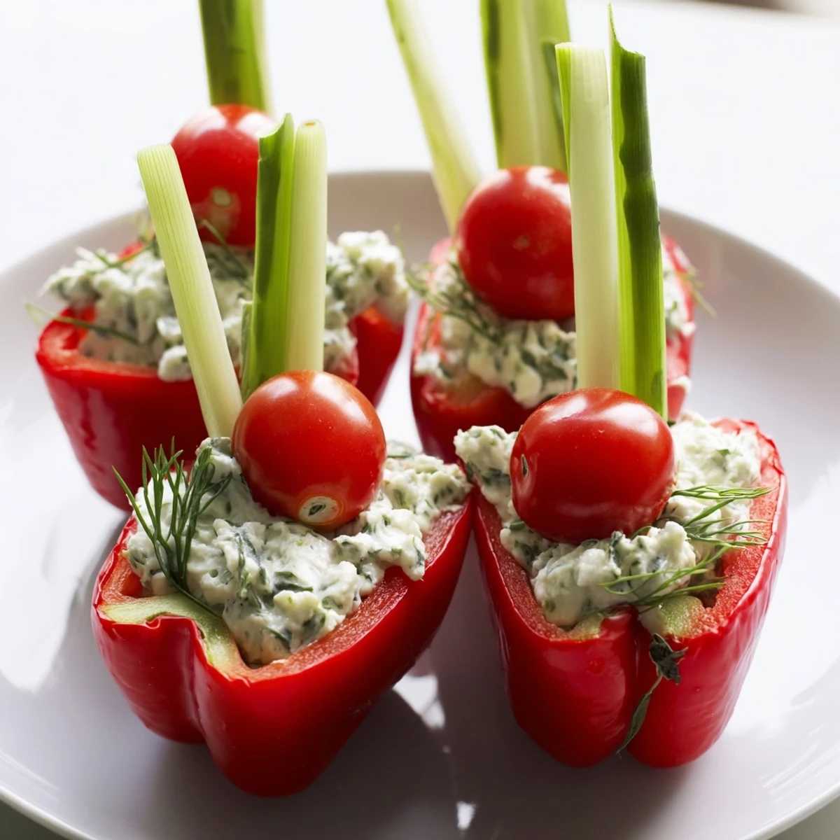 Fresh Blooming Tulip Veggie Cups showcasing vibrant bell peppers, green onions, and a delicious cheese filling.