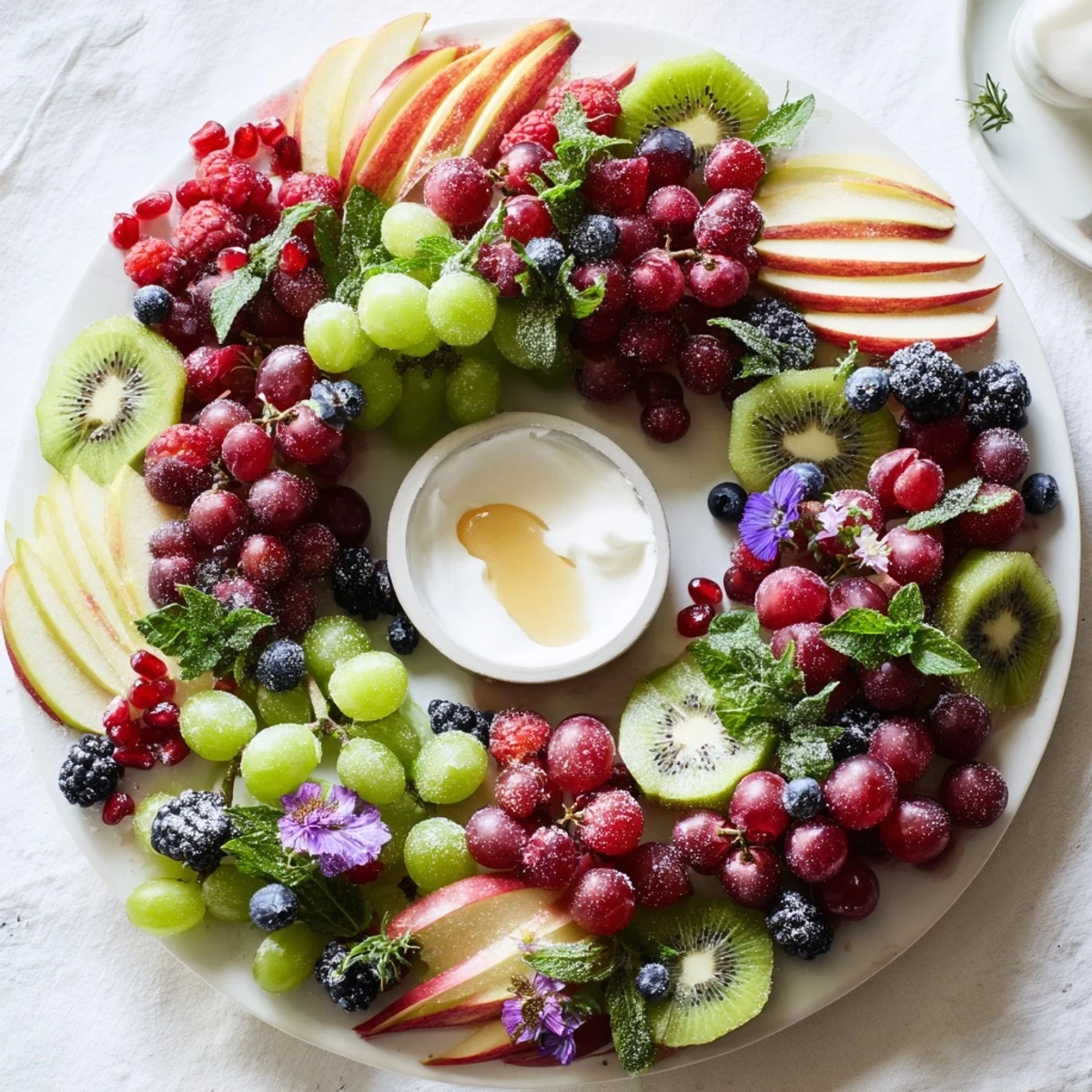 Vibrant Winter Berry Wreath Fruit Board offers a colorful medley of fresh, seasonal, and delicious berries.
