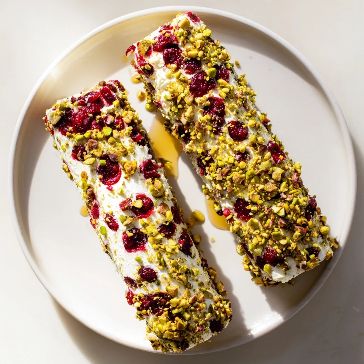 Cranberry Goat Cheese Logs beautifully displayed on a board, ready to be enjoyed with crackers.