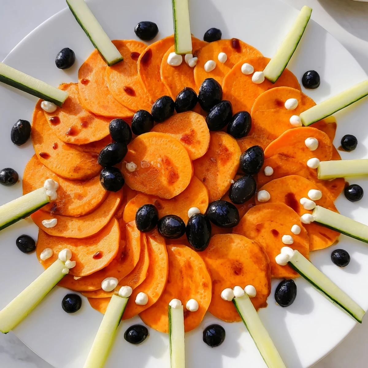 Vibrant Monarch Butterfly Wings appetizer: a visually stunning arrangement of orange and black food for your party.