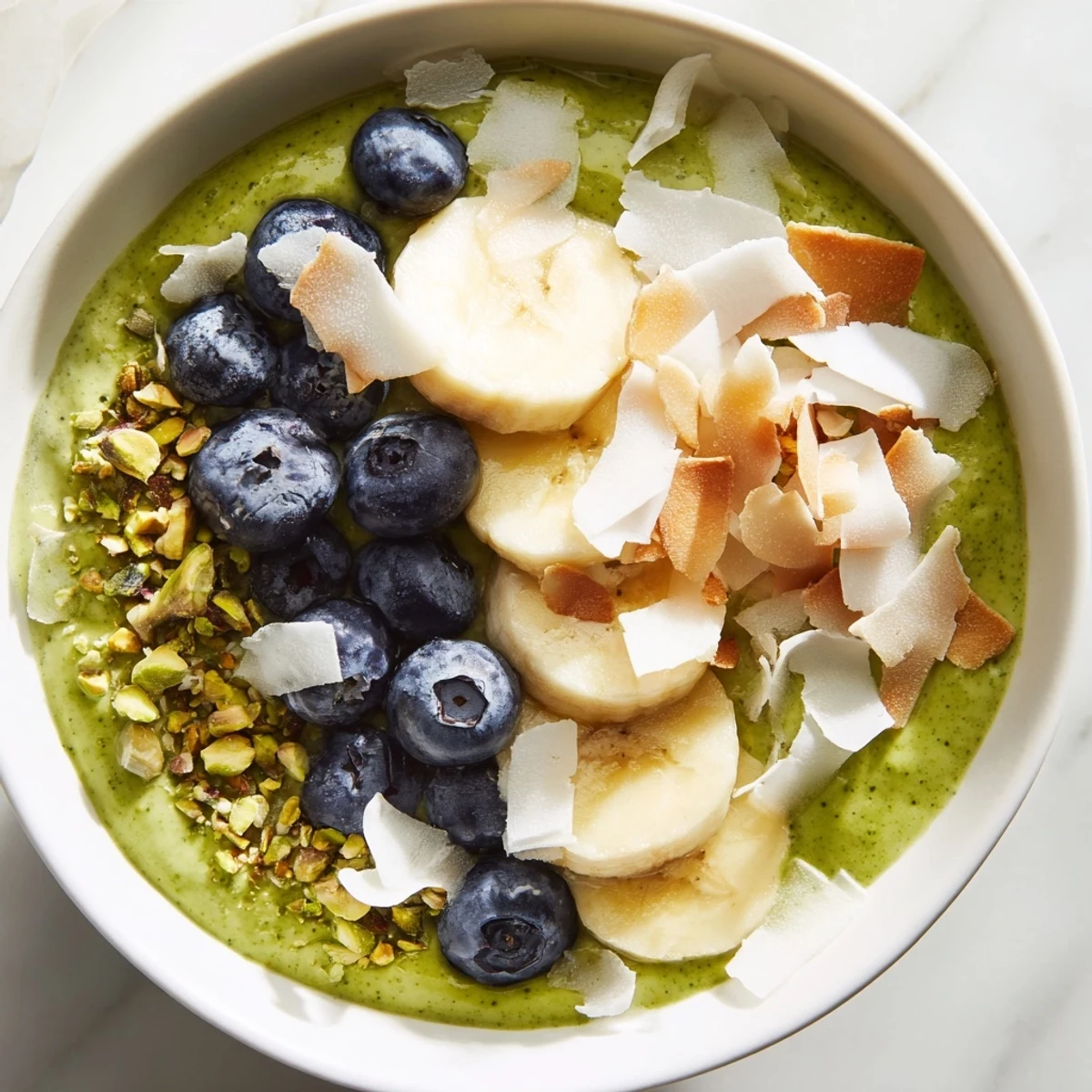 Creamy Matcha Overnight Oats topped with fresh berries, a visually stunning and healthy breakfast.