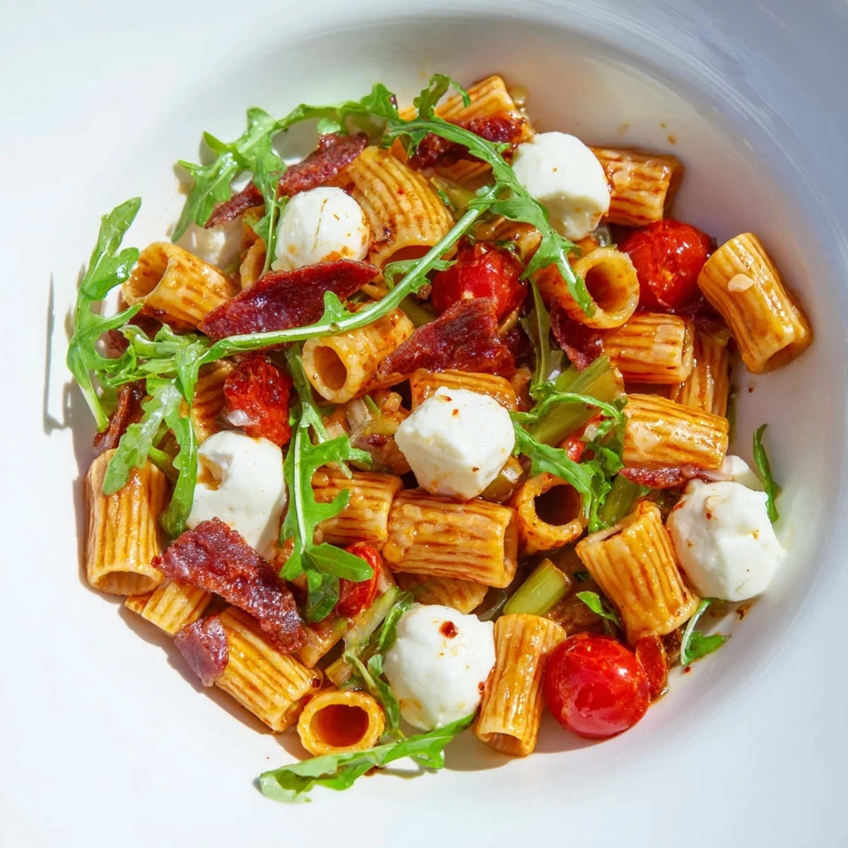 Serve this cold Spring Antipasto Pasta Salad with tangy giardiniera and red onion, perfect for easy spring gatherings and BBQs.
