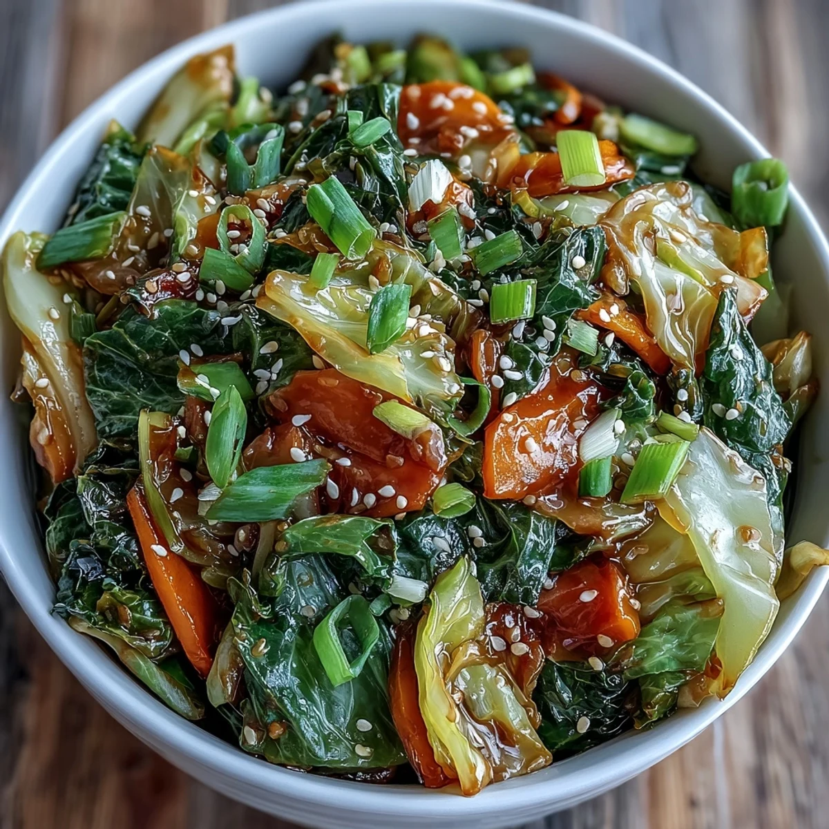Hot and Sour Cabbage piled high next to fluffy steamed rice for a complete weeknight meal.