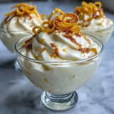 Bright citrus mousse topped with fresh berries and mint, served alongside crisp, golden shortbread for a delightful treat.