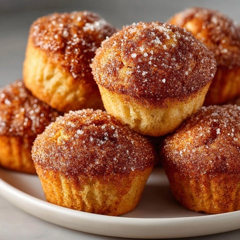 Fresh spiced apple cider doughnut muffins coated in cinnamon sugar, perfect for cozy fall mornings