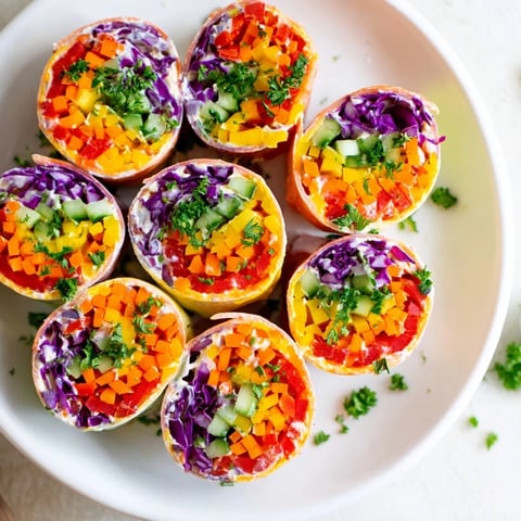 Rainbow Veggie Christmas Lights Wrap Pinwheels, featuring colorful veggies rolled in a tortilla with creamy cheese.