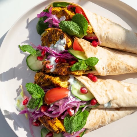 Tender Greek Yogurt Chicken Shawarma Christmas Wrap, showcasing flavorful, spiced chicken with holiday ingredients in a wrap.