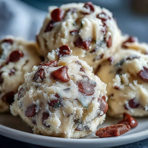 Creamy Greek Yogurt Cookie Dough in a glass bowl with mini chocolate chips, ready to scoop.