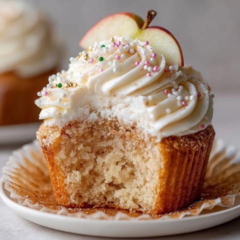 Golden Sparkling Cider Cupcakes, fresh from the oven, promise a festive apple cider flavor.