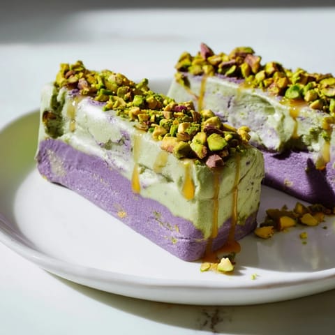 Ube Pistachio Ice Cream Bars