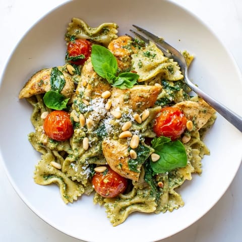 Pesto Chicken Bowtie Pasta