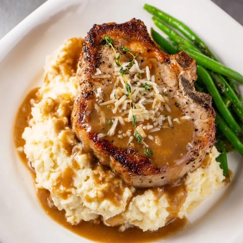 Pork Chops Cheddar Mash
