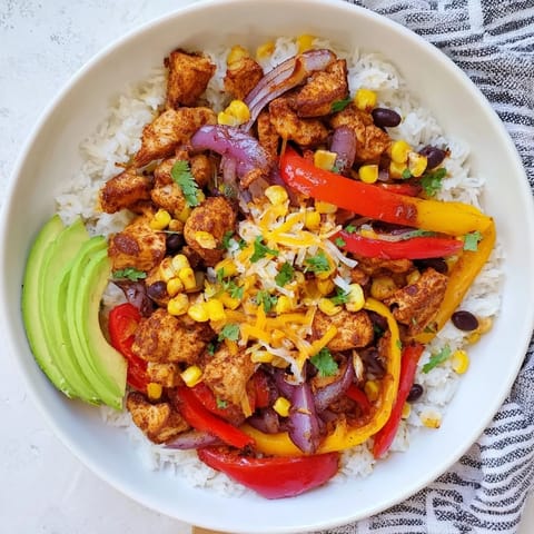Sheet Pan Chicken Burrito Bowl