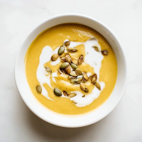 This Creamy Roasted Acorn Squash Soup features a smooth texture and rich, autumnal flavors, ready to enjoy.