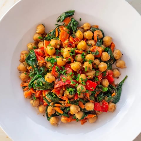 Vegetarian Chickpea Spinach Skillet