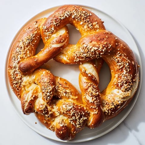Fresh-baked Budget Holiday Pretzel Wreath, garnished with rosemary, perfect for sharing at a holiday party.