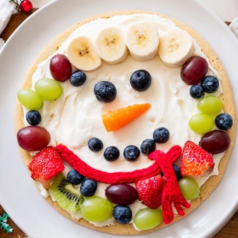 Melting Snowman Fruit Pizza