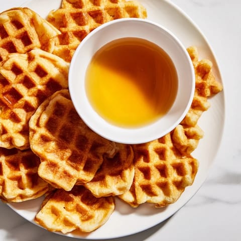 Waffle Quarters with Syrup