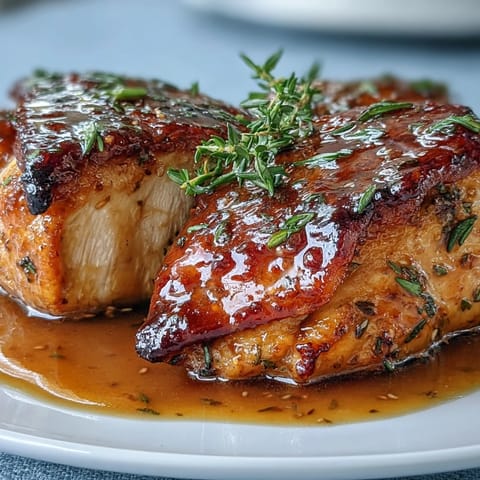 Slow Cooker Honey Mustard Chicken plated with mashed potatoes and roasted broccoli, drizzled with a thick, tangy sauce.