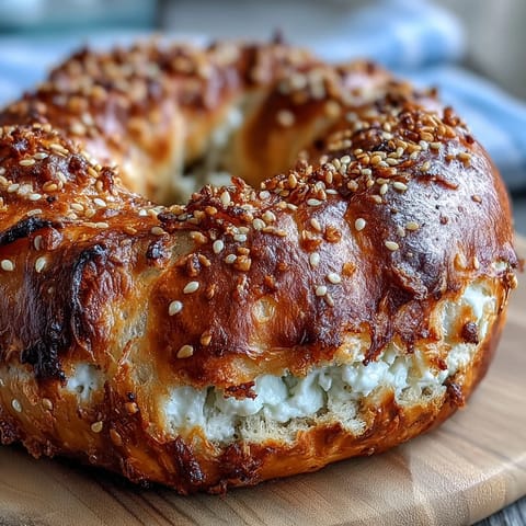 Homemade 2-Ingredient Yogurt Bagels with golden crust and soft chewy center, perfect for a quick breakfast or snack.  