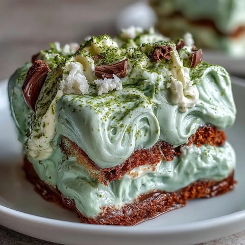 Elegant matcha tiramisu with creamy mascarpone and matcha-soaked ladyfingers, dusted with vibrant green tea powder.