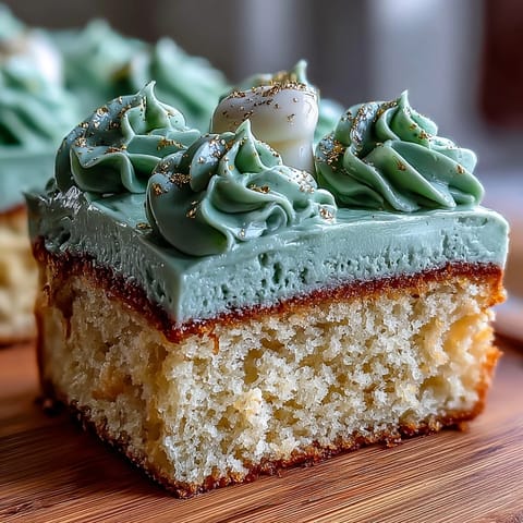 Festive Graduation Sheet Cake: expertly frosted with smooth sage green hues.