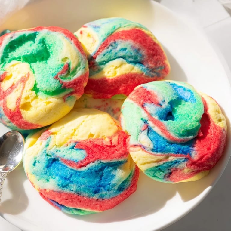 Deliciously airy Cloud Bread Rainbow with cheerful colors, great for sweet brunch moments.