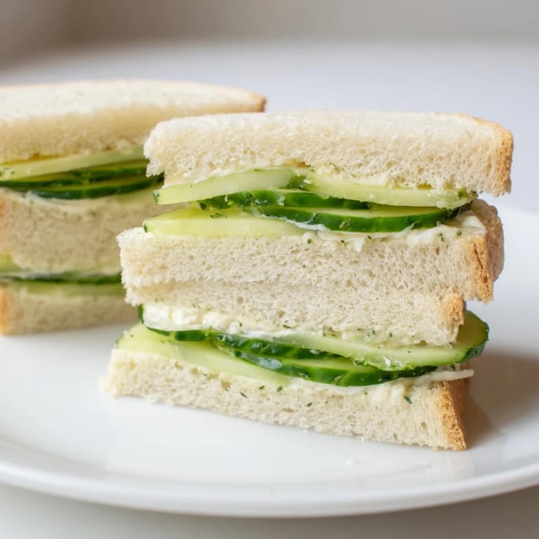 Imagine fresh cucumber nestled in soft bread, part of the Castle Feast Royal Tea Party Sandwiches array!