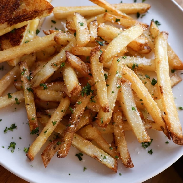 Savory Beef Tallow French Fries Grilled Cheese, a delicious pairing of crispy fries and dripping, cheesy sandwich.