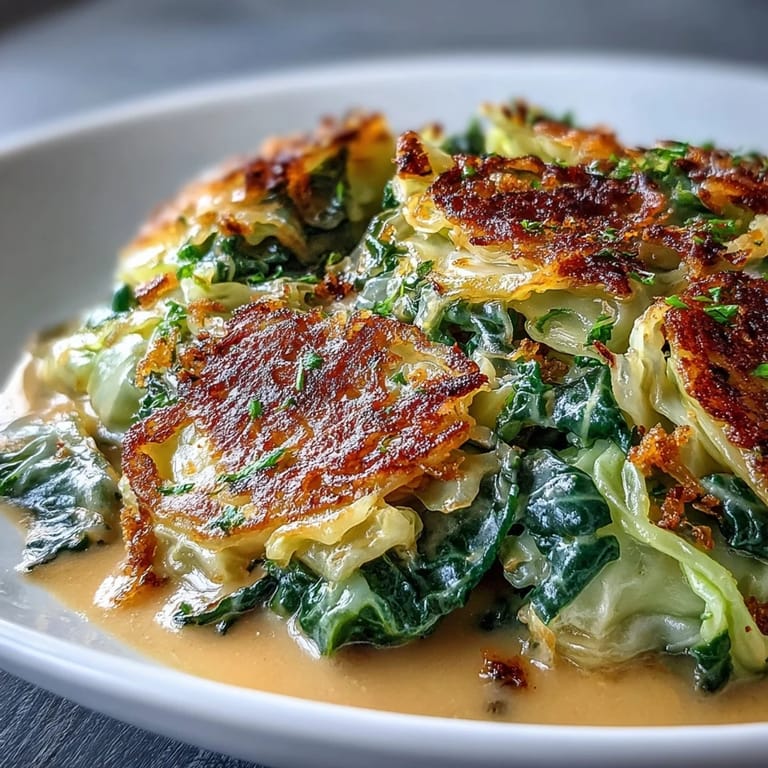 Warm Coconut Braised Cabbage served alongside fluffy white rice in a shallow ceramic bowl.