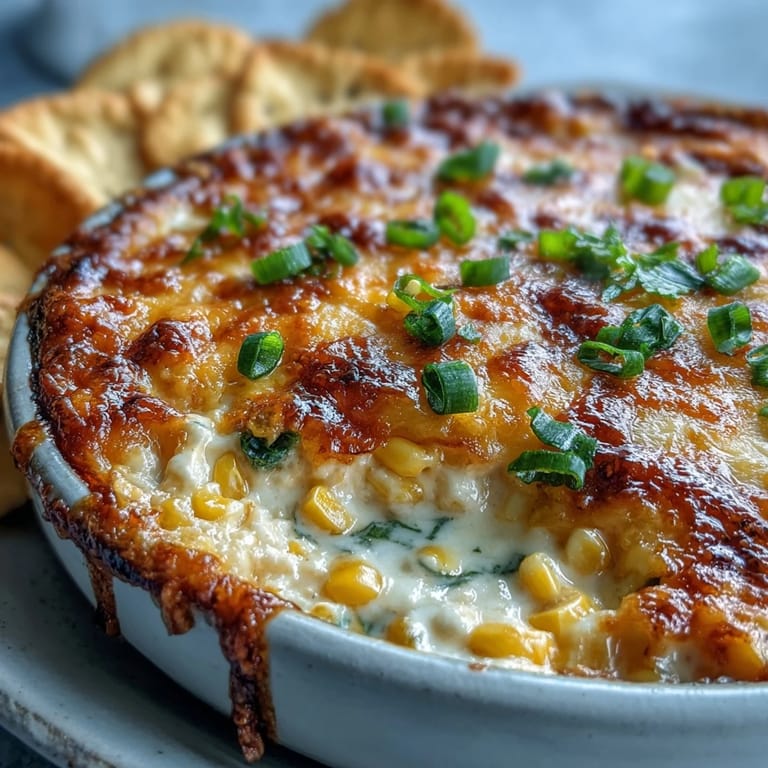 Crack Corn Dip bubbling from the oven, topped with melted cheddar and fresh jalapeños for heat.