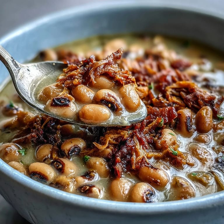 Smoky aromas rise from tender black-eyed peas in the Crock-Pot, dotted with hearty shreds of smoked turkey.