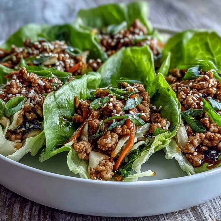 A vibrant platter of Turkey Potsticker Stir-Fry Lettuce Wraps with tender cabbage, carrots, and a ginger-sesame glaze, ready to eat.