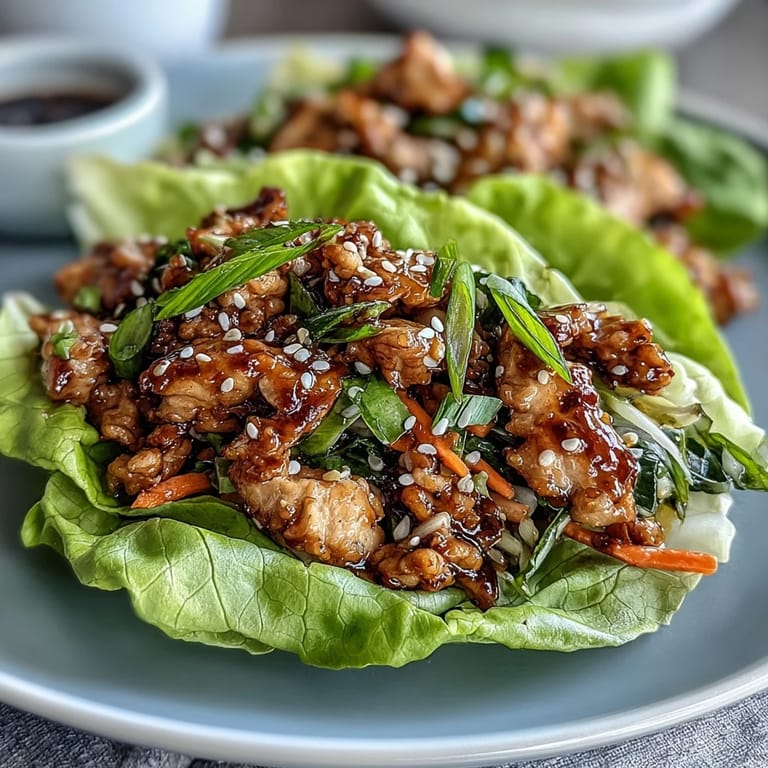 Savory ground turkey and colorful vegetables stir-fried in a ginger-soy sauce, nestled in crisp lettuce wraps for a healthy meal.