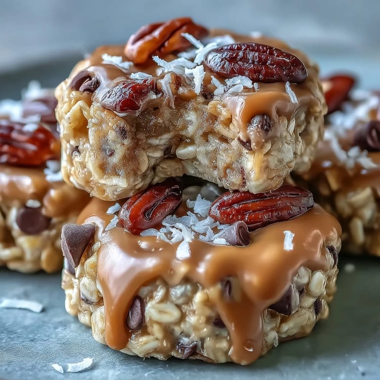 No-bake oat bites featuring natural peanut butter and honey, loaded with chocolate chips and coconut for a portable, nutritious snack.