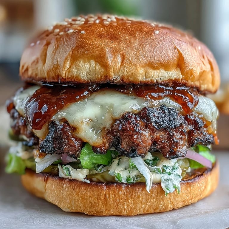 Juicy beef patty with golden crust, gooey cheese, and creamy homemade secret sauce.