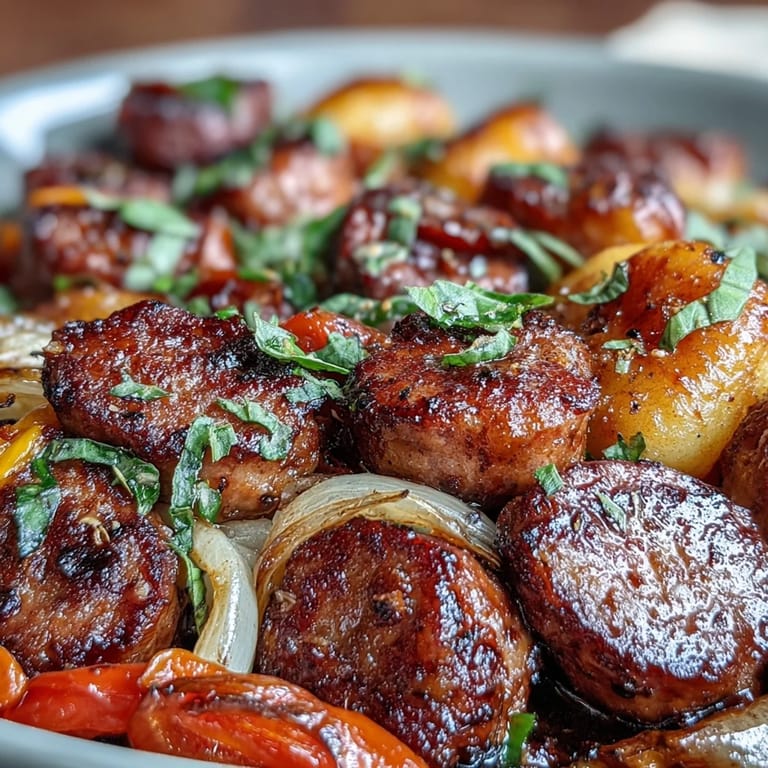 Vibrant sheet pan meal with crispy gnocchi, savory sausage, and colorful roasted peppers—easy, flavorful, and ready in just 30 minutes.