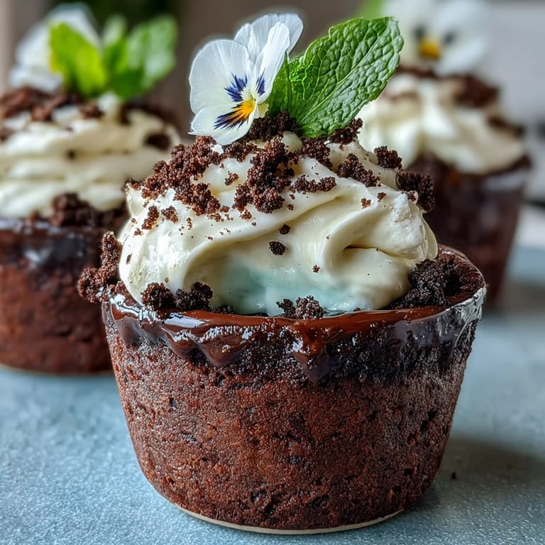 Delicious Mother's Day Flower Pot Brownies look like mini potted plants.