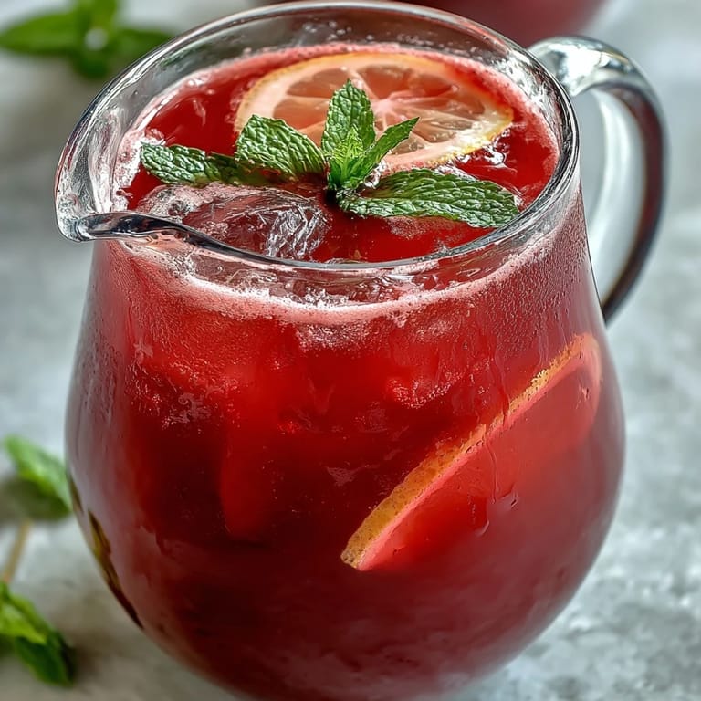Vibrant natural pink lemonade with beet juice, perfect summer refreshment, beautifully garnished.