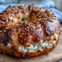Homemade 2-Ingredient Yogurt Bagels with golden crust and soft chewy center, perfect for a quick breakfast or snack.  